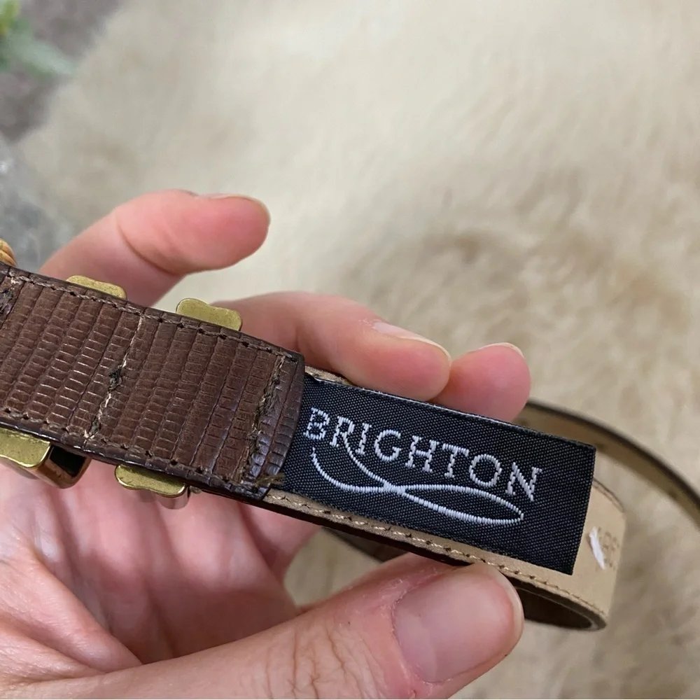 [Brighton] Brown Leather Gold Hardware Westen Boho Belt